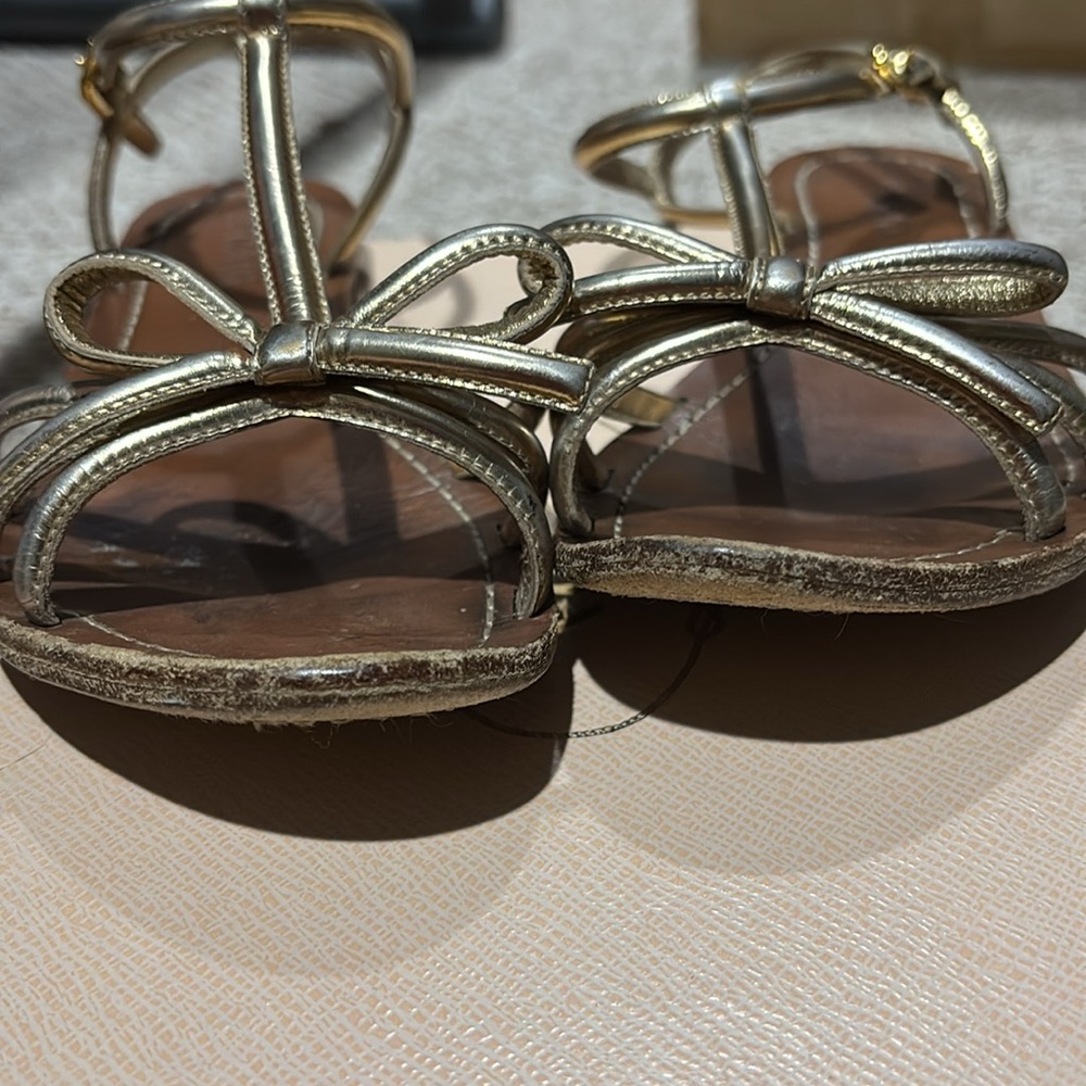 Gold Prada Bow Sandals 38.5 (8.5 US) - Picture 10 of 14